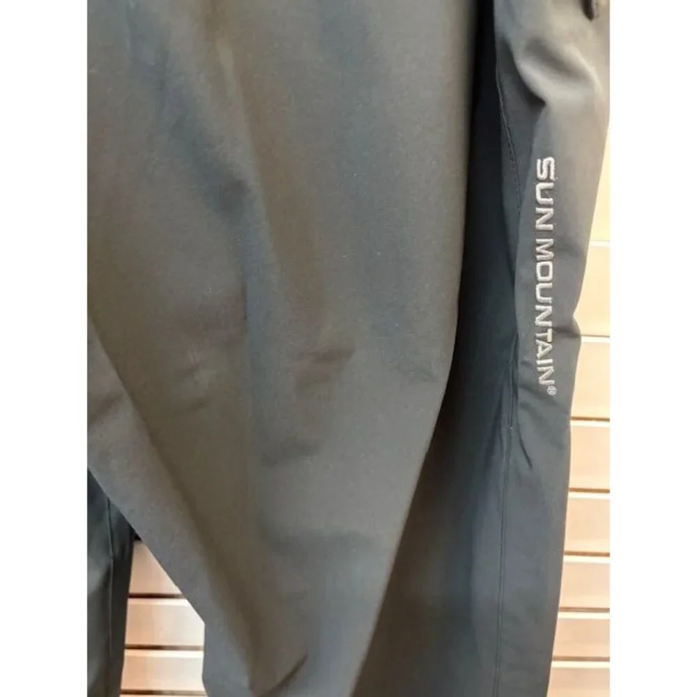 Sun Mountain‎ Men's Black Adjustable Waist Pockets Golf Rain Pants Size Large